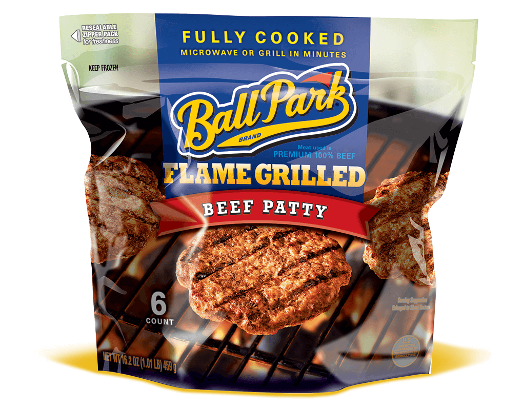 Ball Park Fully Cooked Refrigerated Beef Burger Patties 