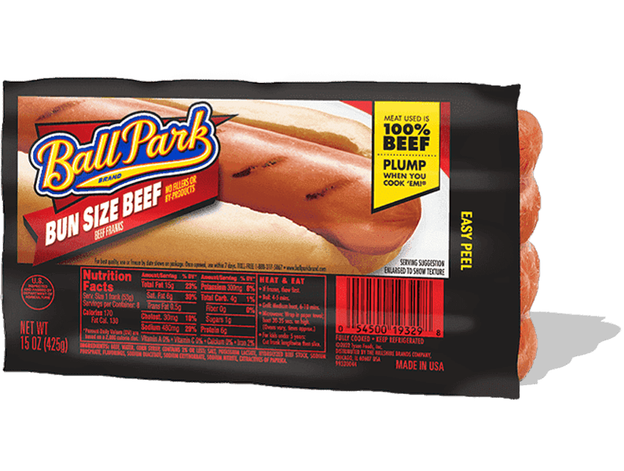 Ball Park Bun Size Beef Hot Dogs