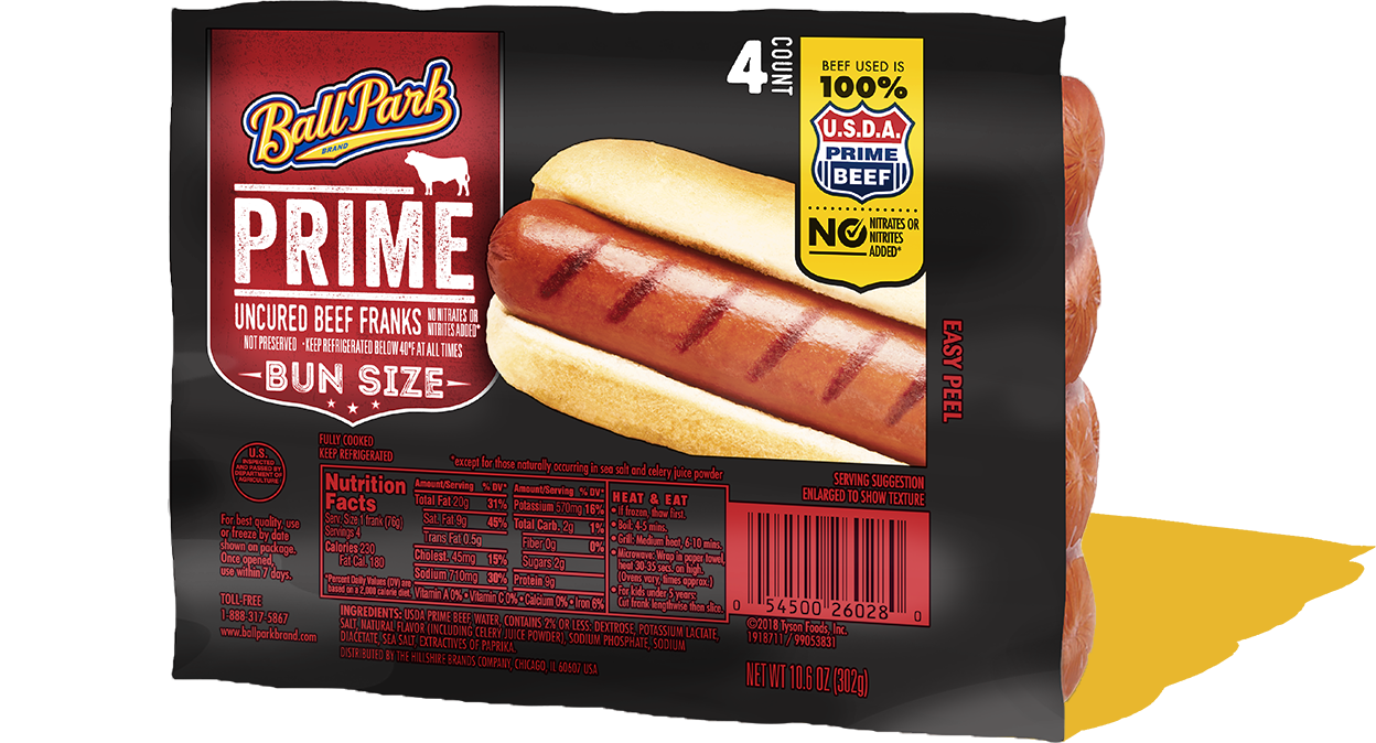 Bun Size Prime Beef Hot Dogs