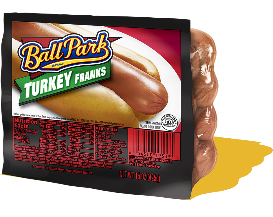 Turkey Hot Dogs Ball Park Brand