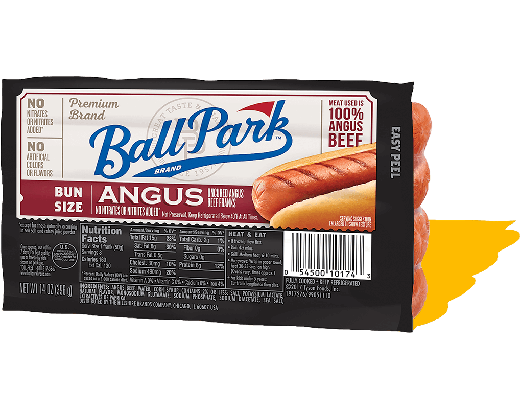 Ball Park Bun Size Angus Beef Hot Dogs