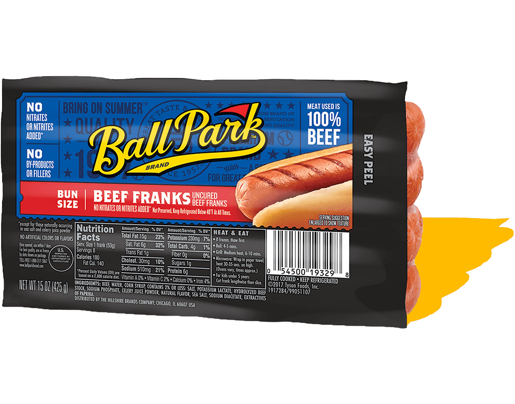 Ball Park Bun Size Beef Hot Dogs
