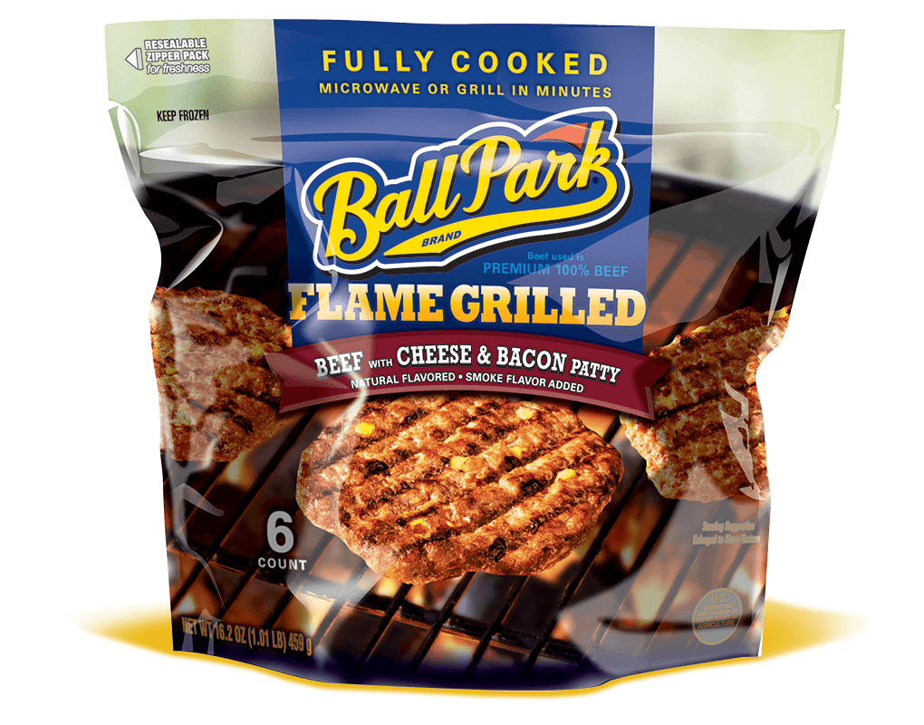 Ball Park Fresh Bacon Cheddar Cheese Burger Patties