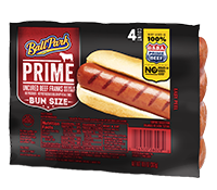 Ball Park Bun Size Prime Beef Hot Dogs Small